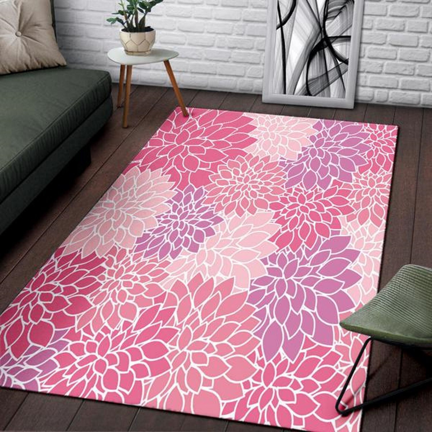 Chrysanthemum Area Rug Floor Carpet Rug Made to Order Etsy
