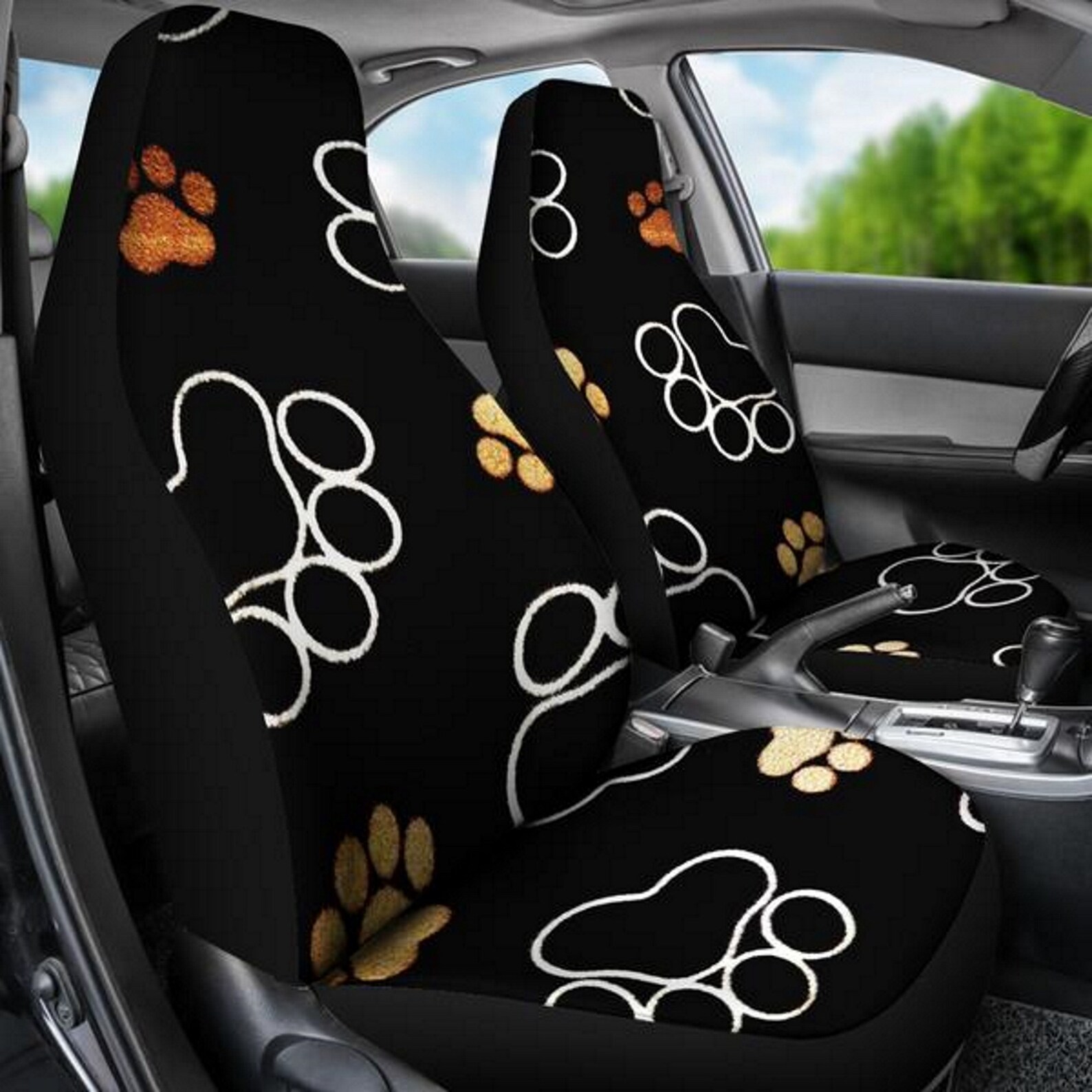 Golden Bug Pattern Print Pet Car Seat Cover