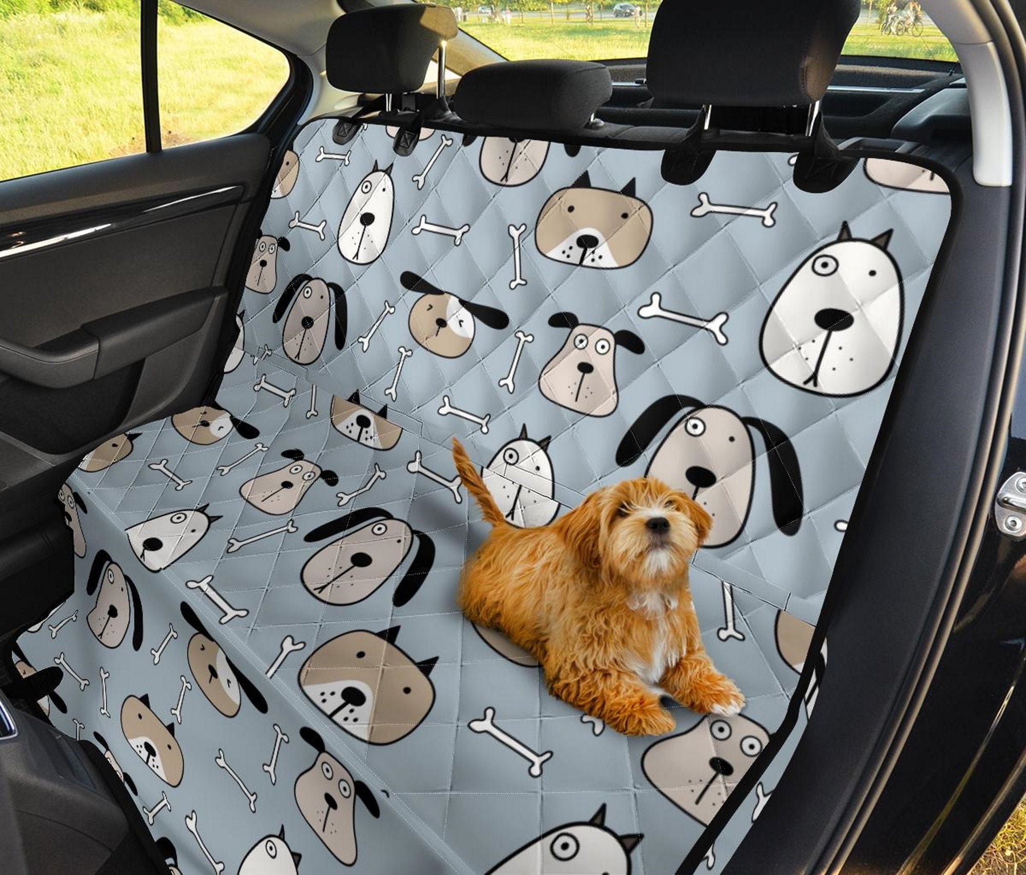 Funny Dogs and Bones Pet Backseat Cover-car Accessories, Dog Lovers Gift,  Pet Owner,dog, Mom Dad, Car Seat Cover,car Seat Protector 