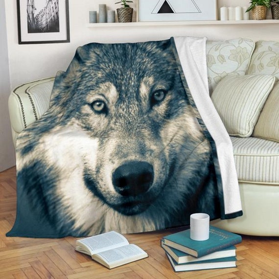 Wolf Head Throws and Blankets Housewarming Gift Throw Blanket