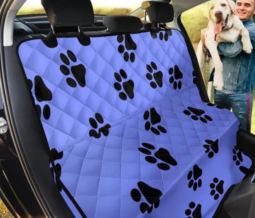 Blue Paw Print Backseat Protectorcar Accessories, Dog Lovers Gift, Pet