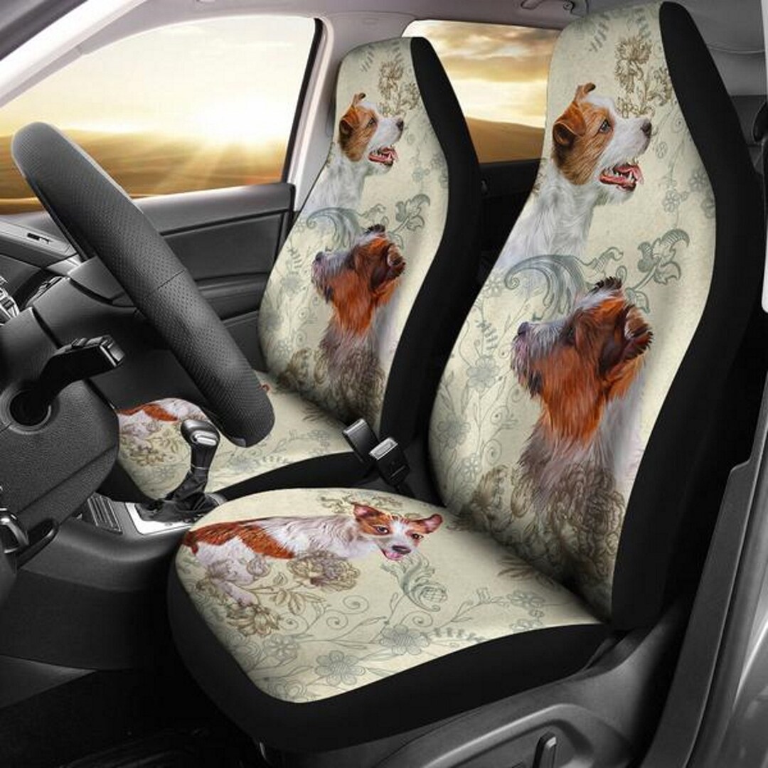 Dog Jack Russell Pattern Print Universal Fit Car Seat Cover