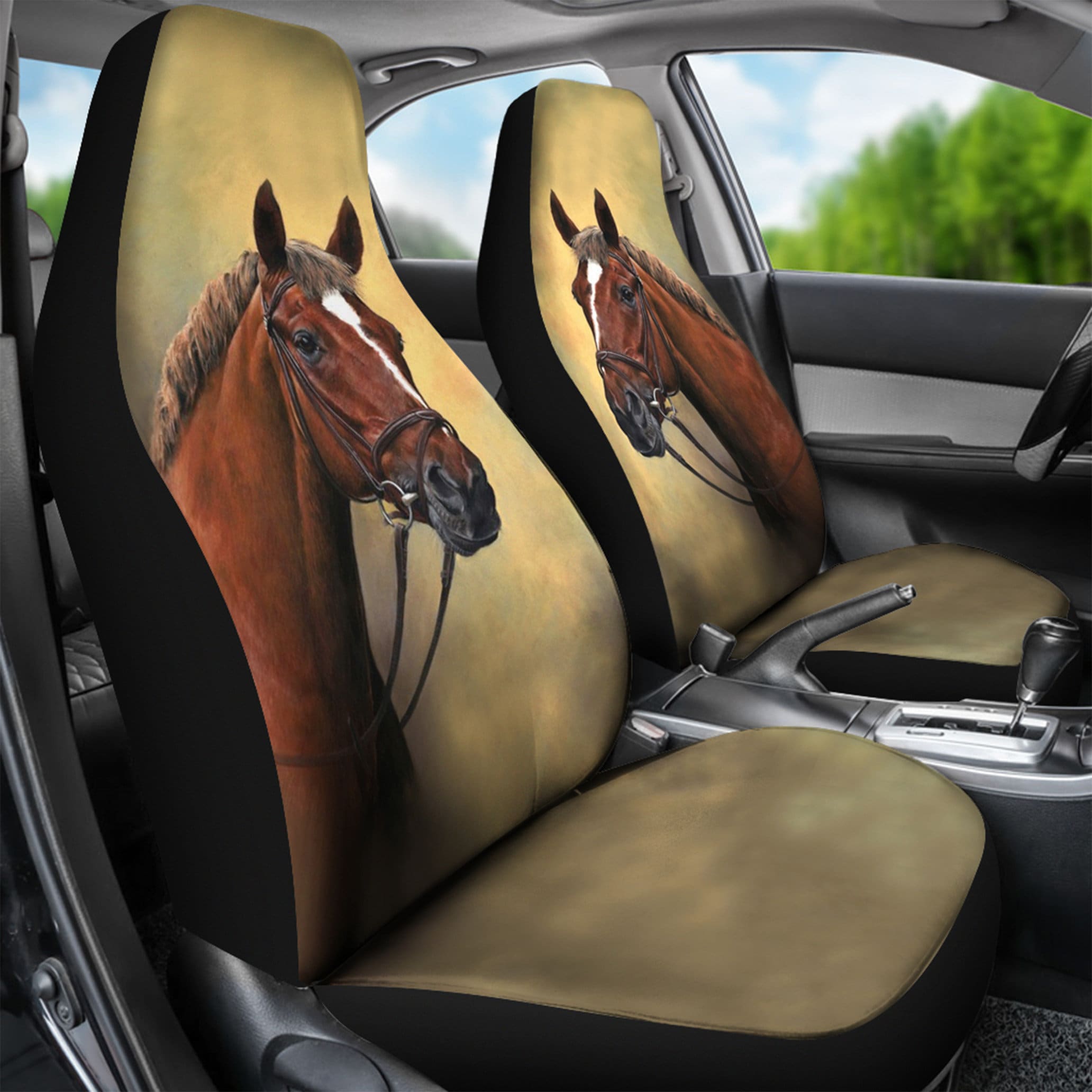 Horse Car Seat Covers, Car Accessories Animal Lovers Gifts Custom Made