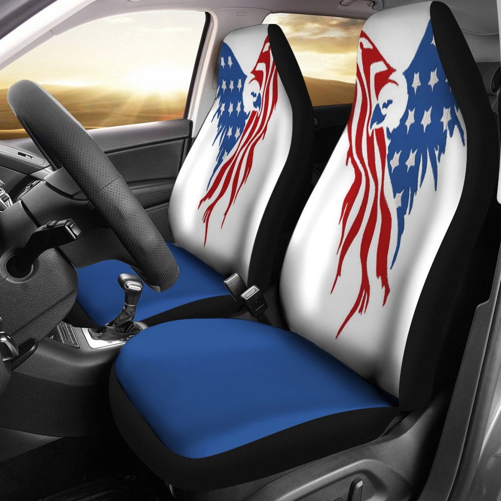 American Eagle Flag Car Seat Covers Car 