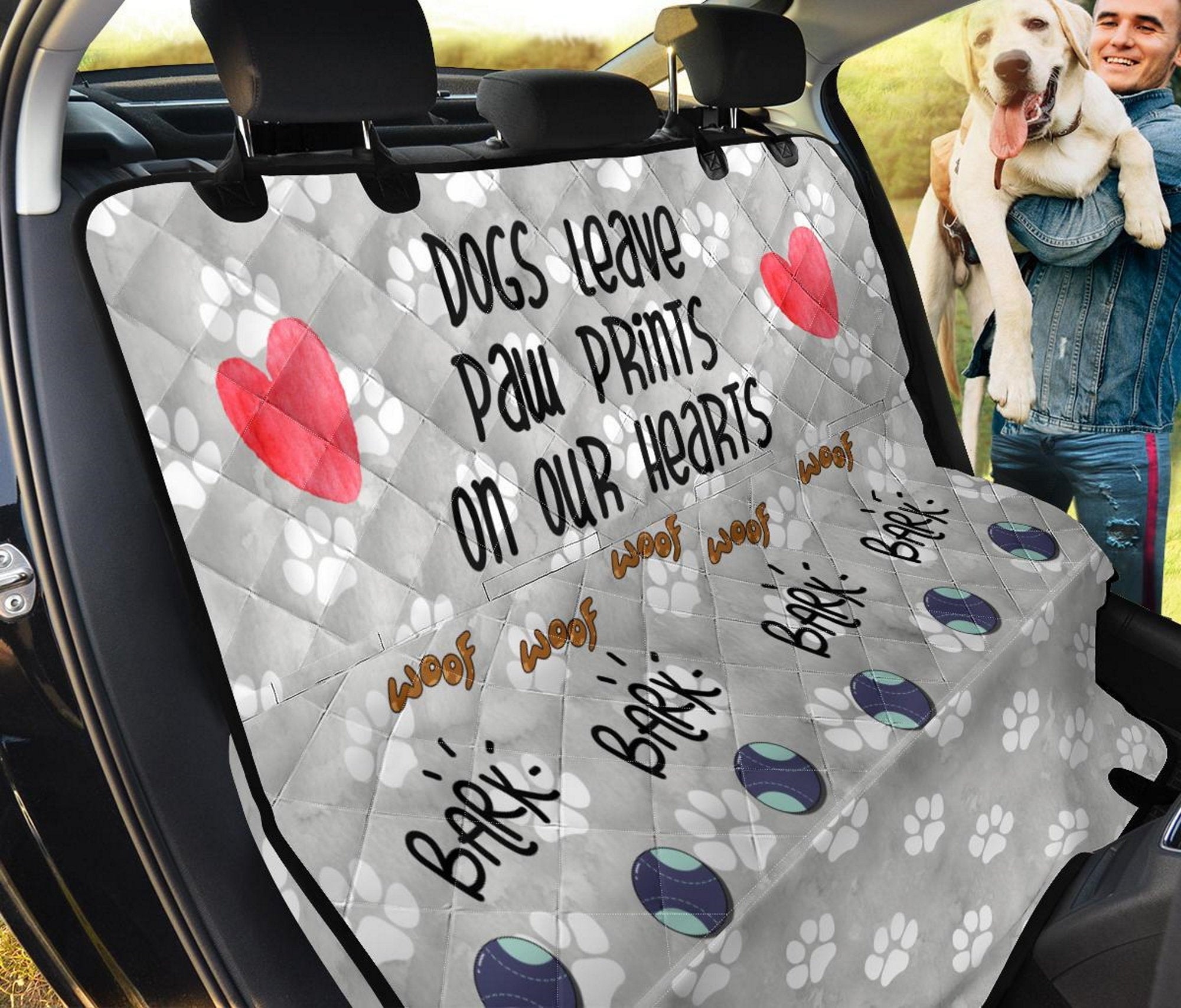 Dogs Leave Paw Prints Pet Seat Cover Dogs Leave Paw Prints Pet Seat Cover
