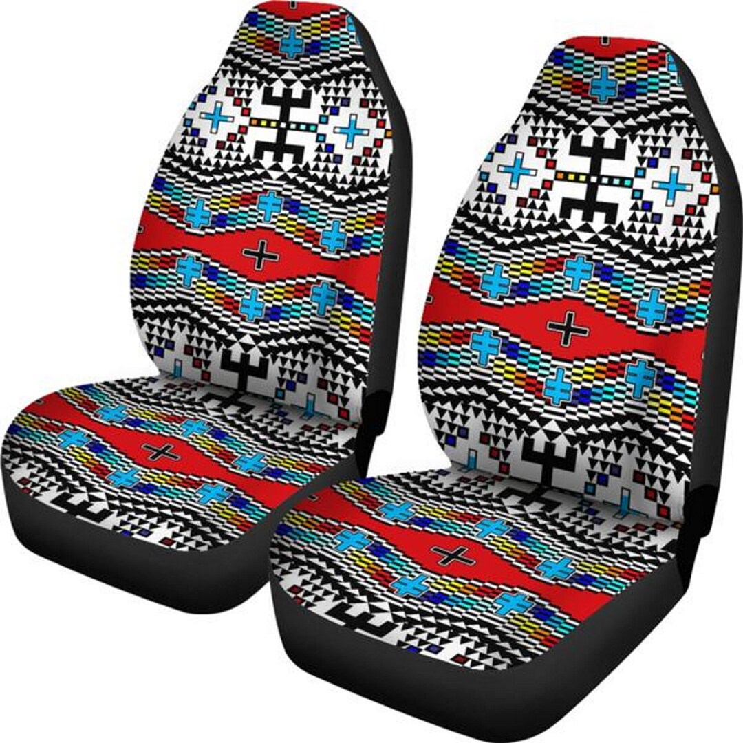 Neon Indian Aztec Triangles Abstract Geometric Art Pet Car Seat Cover