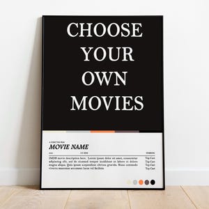 Choose Your Own Movies Premium Poster, Custom Film Posters, Personalized Movie Posters, Movie Fan Gift, Digital Movie Poster