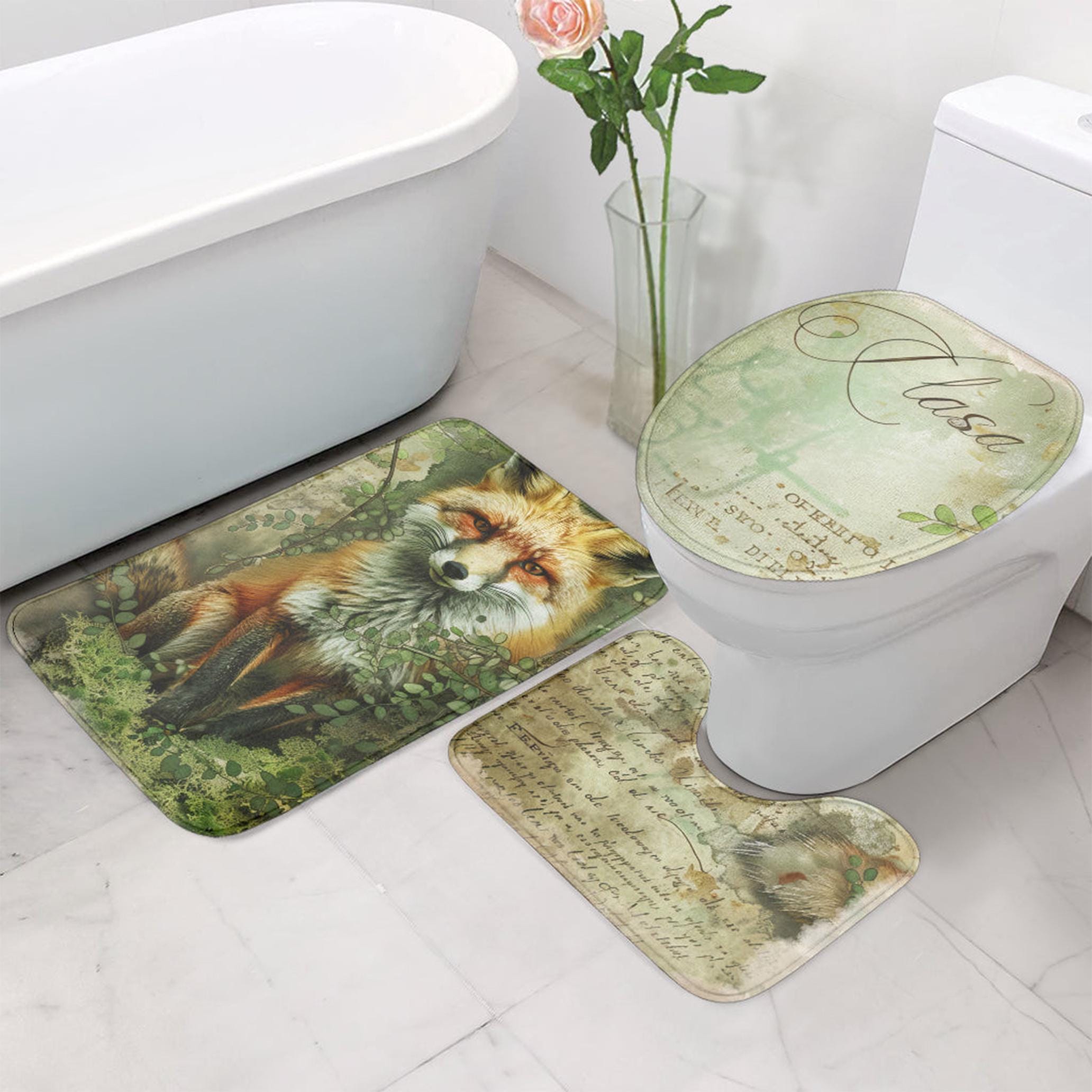 Enchanted Forest Guardian Fox Bathroom Set, Home Decor Gifts for Her ...
