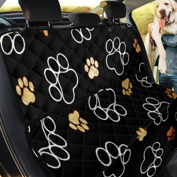 Paw Print Pet Backseat Protector-Car Accessories, Dog Lovers Gift, Pet Owner,Dog Mom Dad, Car Seat Cover,Car Seat Protector, Dog Seat Cover