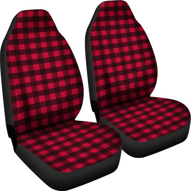 Red Plaid Flannel Shirt, Car Seat Covers, Car Accessories, Gift for Her