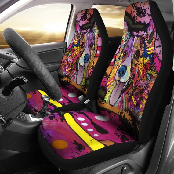 Corgi Car Seat Belt Cover - Purple Corgi Car Seat Belt Cover - Purple
