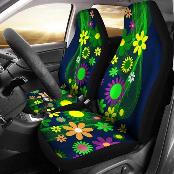 Retro Hippie Flower Power Bohemian Boho Car Seat Covers Retro Hippie Flower Power Bohemian Boho, Hippie Car Seat Covers