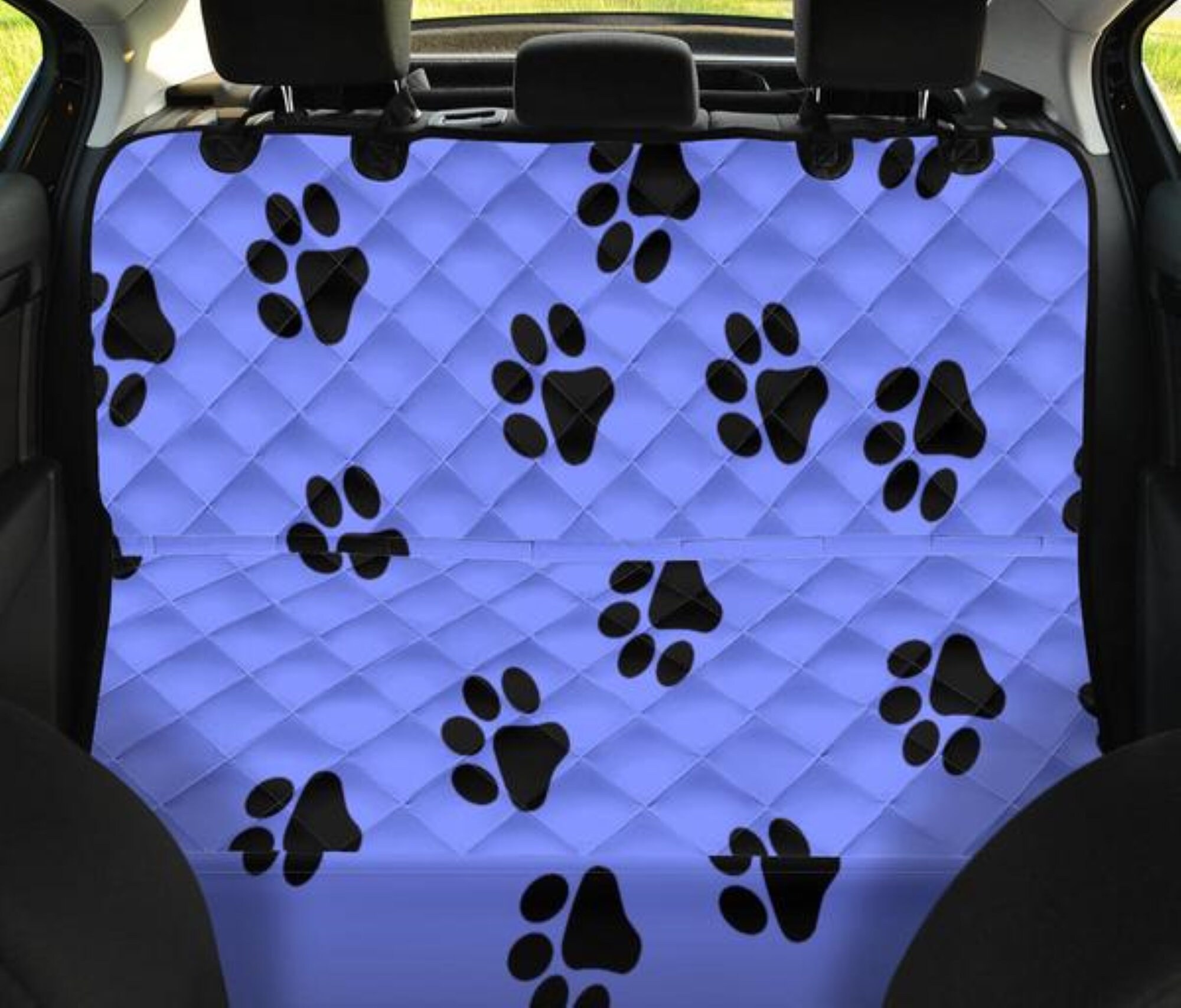 Blue Paw Print Backseat ProtectorCar Accessories Dog Lovers Etsy