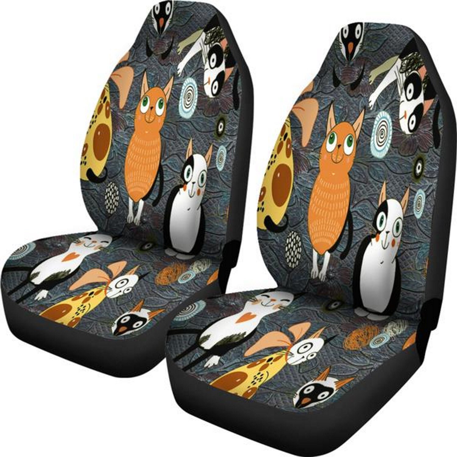 Funny Cat Crowd Car Seat Covers Car Accessories Gift for Her Custom Seat Covers Custom Made Cover Love Seat front Car Covers car Decor Etsy UK