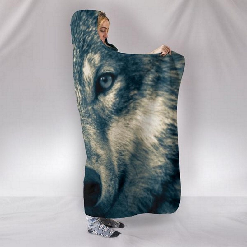Wolf Head Wolves Grey Wolfhooded Blanket Throws and Etsy