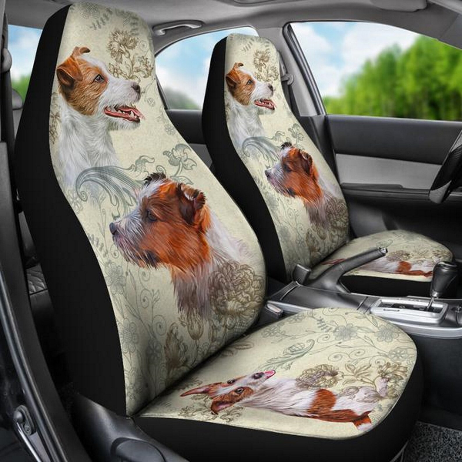 Jack Russell Dog Pattern Print Universal Fit Car Seat Cover