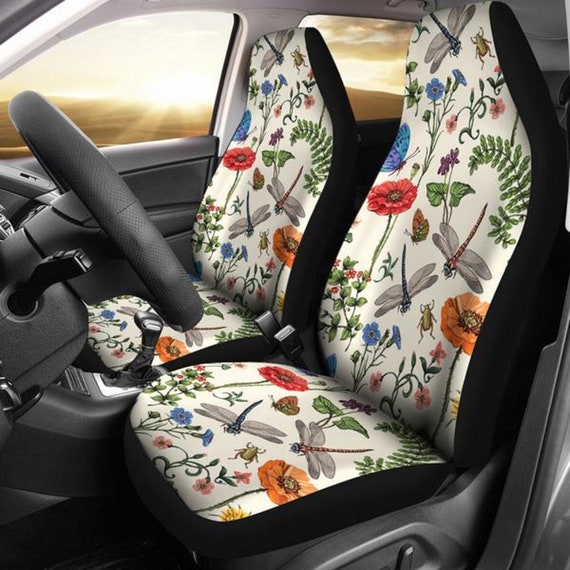 Us Flag Sunflower Car Seat Covers Custom Good Girl Car Accessories