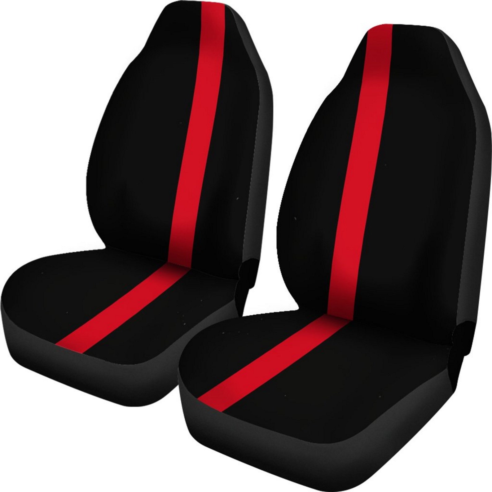 Leather Car Seat Covers - BLACK&RED STRIPES main image 0