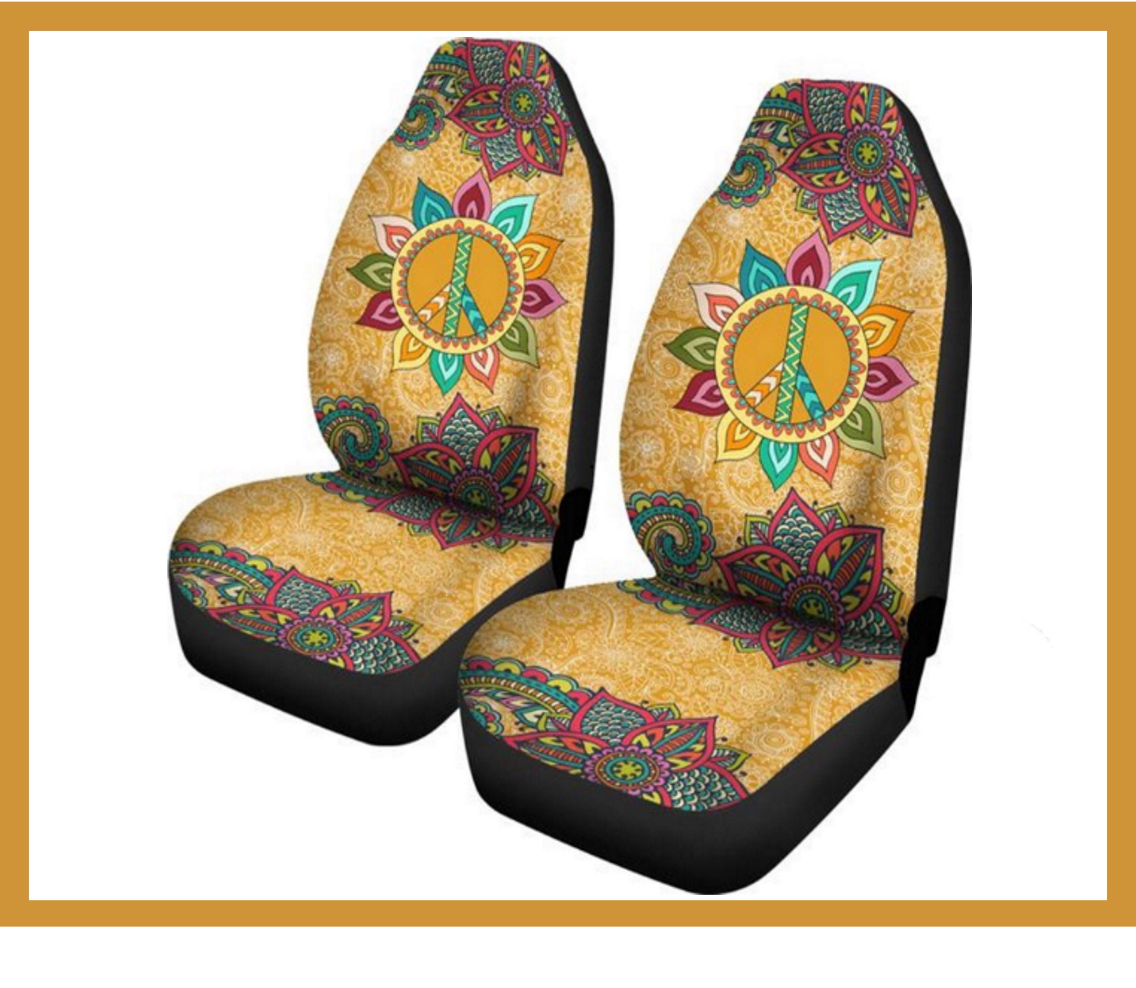 Peace Flower Mandala, Retro Boho, Car Seat Covers, Car Accessories, Custom Seat  Covers, Custom Made Cover, Front Car Covers, Car Decor, Seat 