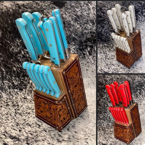 Custom Hand Tooled Knife Block