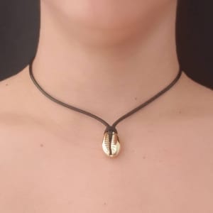 Golden Cowrie Shell Necklace