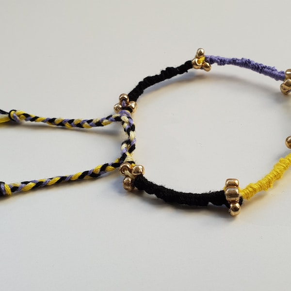 Bracciale brasiliano e perline (diversi colori disponibili)