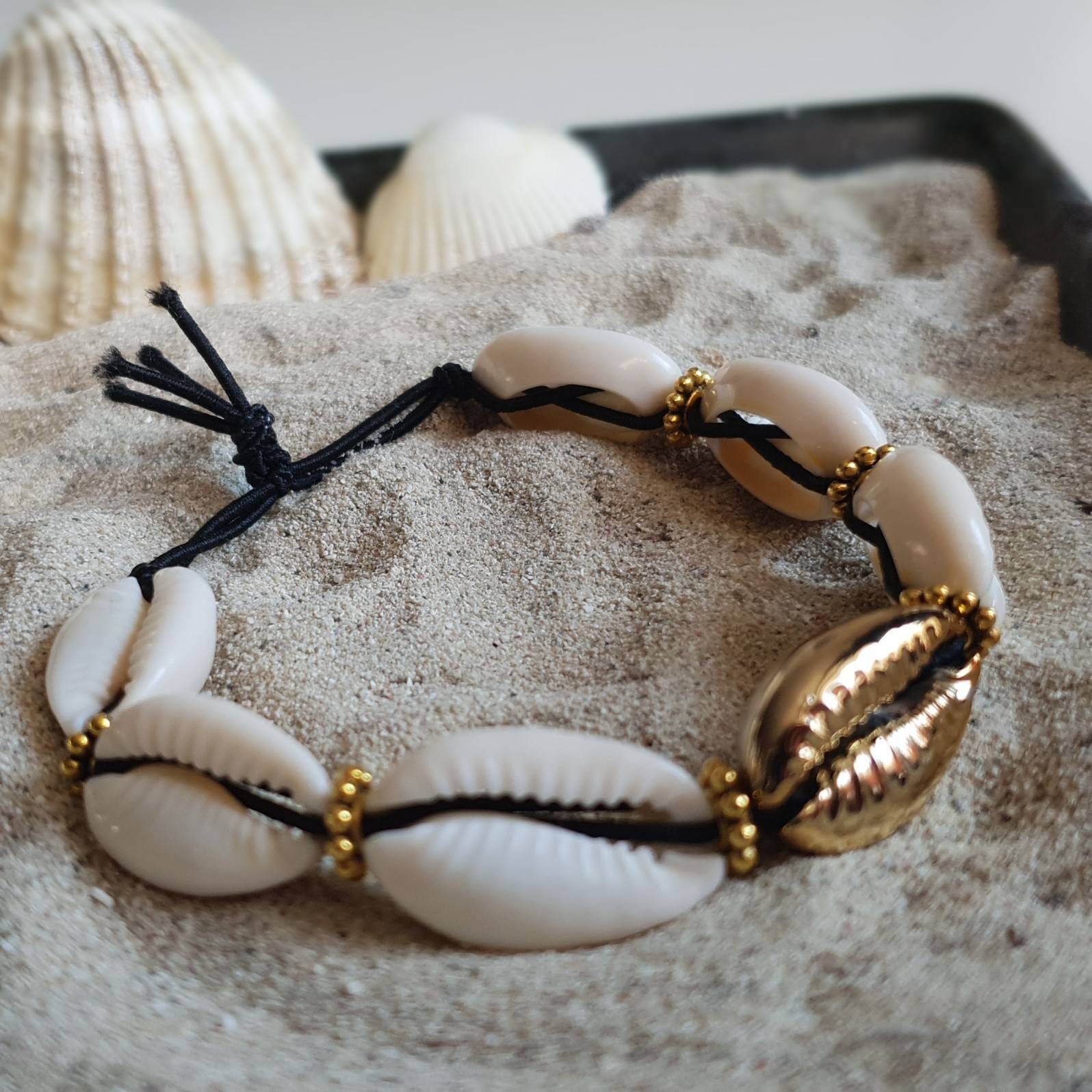 Cowrie Shell Anklet With Black Rope | Classy Women Collection