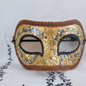 Gold Halloween Maske | Unisex Maskenmaske | Dekorative Faschingsmaske | Mardi Gras Maske | Festival Maske |