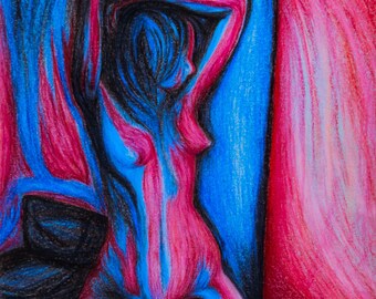 Women made of Fire and Ice | Feminist Wall Art | Sexy Bedroom Decor | Erotic Female Print  | Colorful Feminine | Nude Fine Art |