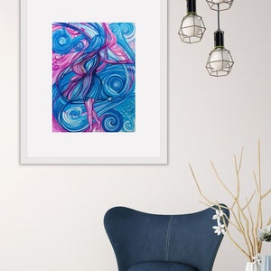 Flowing Dress Whimsical Woman Art Abstract Psychedelic Beautiful Girl Twirling Fun Unique Decor Playful Art image 8