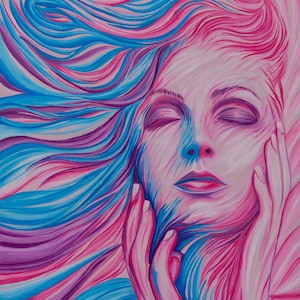The Dream | Female Empowerment | Pink Sensual Decor | Calming Art Print | Peaceful Art | Colorful Feminine |