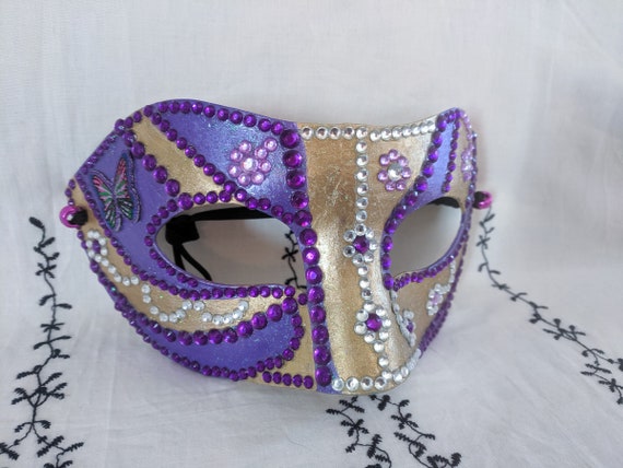 Hand Decorated Masquerade Mask Costume Mask Women S Etsy