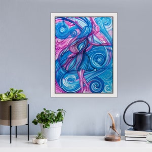 Flowing Dress Whimsical Woman Art Abstract Psychedelic Beautiful Girl Twirling Fun Unique Decor Playful Art image 6