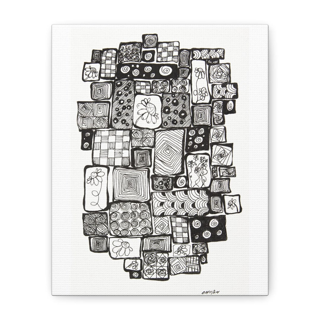 Abstract Black White Canvas Art Print | Modern Minimalist Wall Decor ...