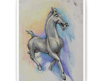 Colorful Horse Canvas Wall Art | Vibrant Equine Print for Living Room | Modern Boho Home Decor | Gift for Horse Lovers