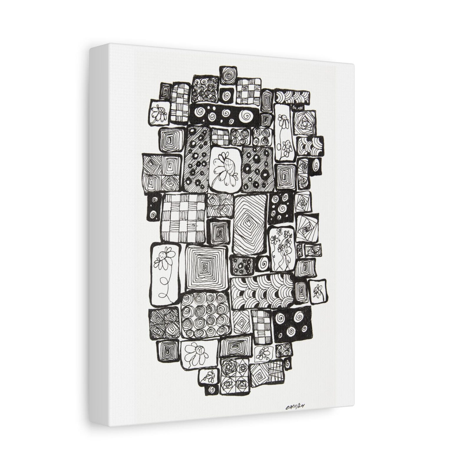 Abstract Black White Canvas Art Print | Modern Minimalist Wall Decor ...