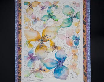 Original Abstract Floral Watercolor Painting | Contemporary Flower Wall Art | Hand Painted Modern Artwork | 8.5x11