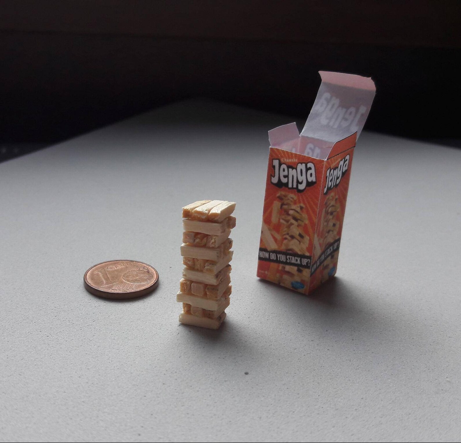 Miniature Jenga 112 scale Dollhouse Board Game Etsy