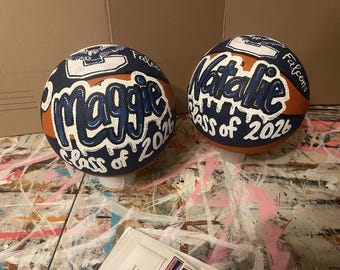 Handpainted Personalized Basketball, Custom Team Logo Decor, basketball, senior night basketball