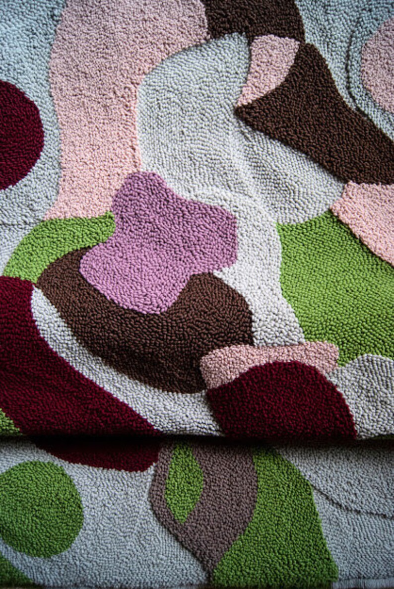 Handmade Wall Hanging Rug 'HUGS' / Abstract Tapestry Etsy UK