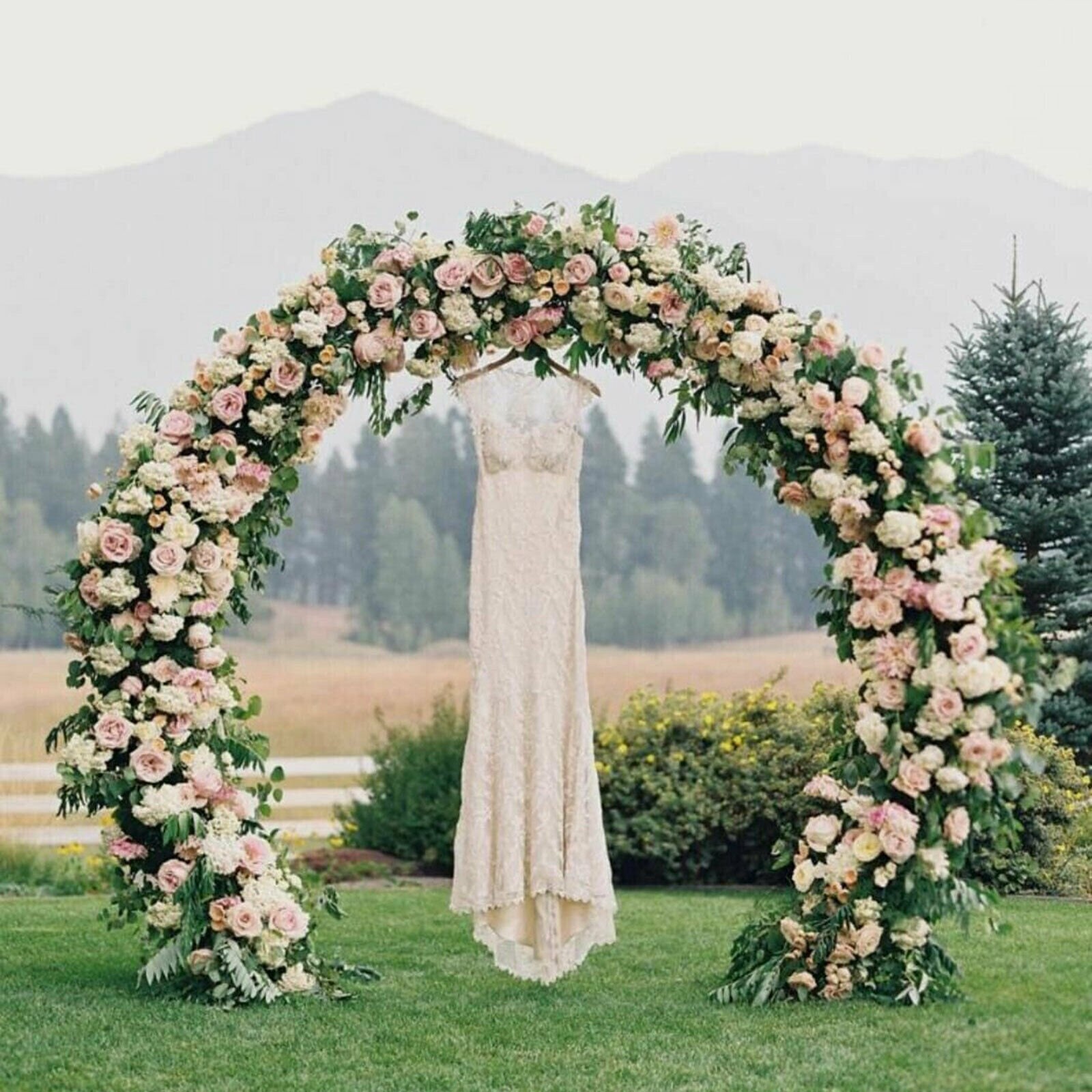 LARGE WEDDING ARCH - Round Floral Backdrop - Moon Wedding Arch Ceremony ...