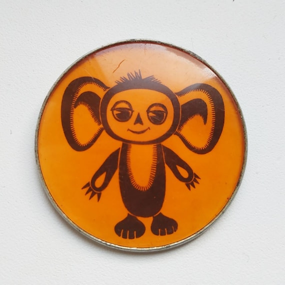 Badge Cheburashka, Soviet badge, USSR badge, Rare