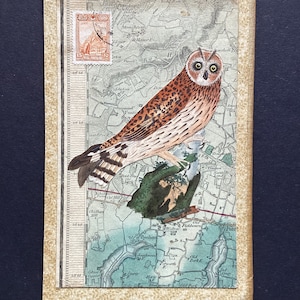 Einzigartige, handgemachte Collage unter Verwendung von originalen vintage und antiquarischen Ephemera