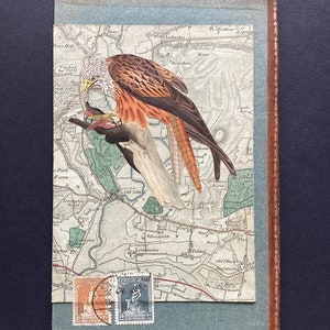 Einzigartige, handgemachte Collage unter Verwendung von originalen vintage und antiquarischen Ephemera