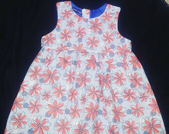 Coral Floral Toddler Dress