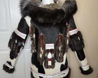 Northern Sun by Gemini Coat Inuit Parka Collectable Embroidered Northern Sun by Gemini Coat Inuit Parka Collectable Embroidered
