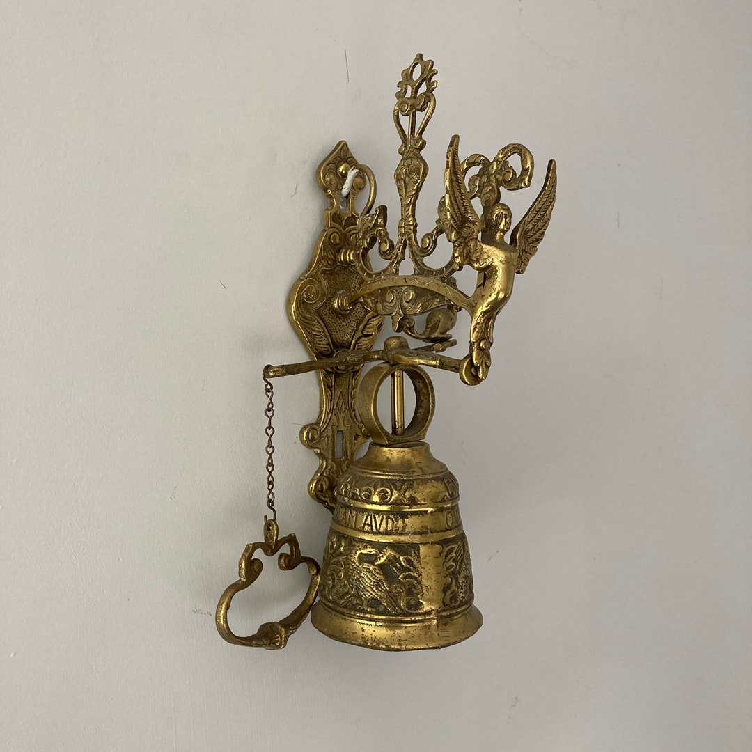 Vintage Brass Monastery Bell Wall Hanging Door Bell Garden Etsy