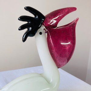 A fun Murano Glass Pelican 25cm tall