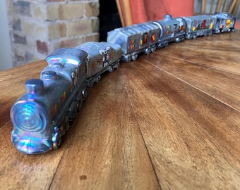 Boyd Special Glass Train Set Easter Special 2001 Hand Painted