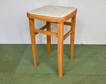 A Vintage Beech Kitchen Stool from the 1950s and 1960s
